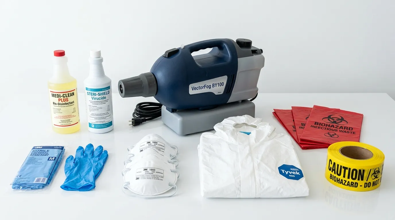 Professional biohazard remediation crew working in South Whittier